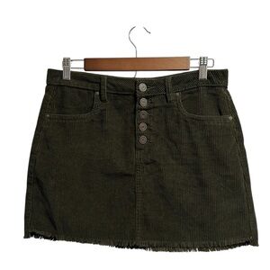 Indigo Rein green raw hem corduroy mini skirt with Size Juniors 7